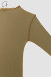 BASERANGE 24 Autumn/Winter Veined Long Sleeve Dress Portugal BAS-DRVL-RB-AU24-FCZ DRVL-RB Emerald Brown